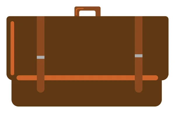 Bolso marrón, ilustración, vector sobre fondo blanco. — Vector de stock