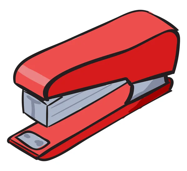 Engrapadora roja, ilustración, vector sobre fondo blanco . — Vector de stock