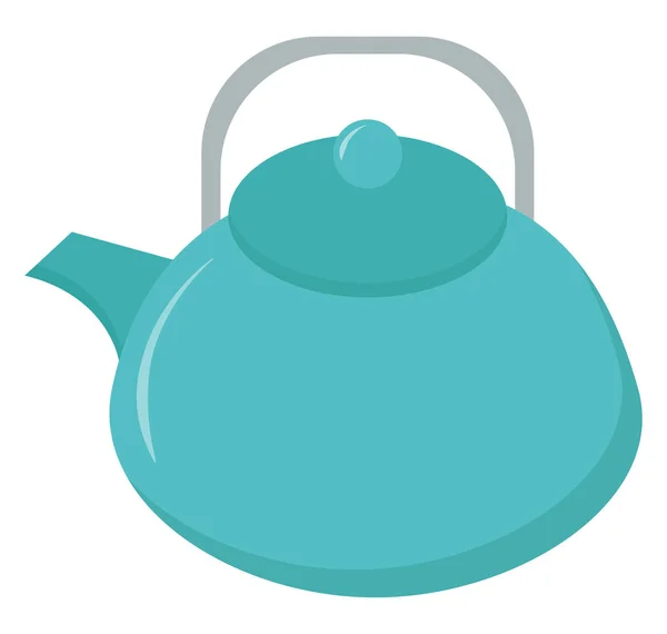 Blue teapot, illustration, vector on white background. — Stock Vector