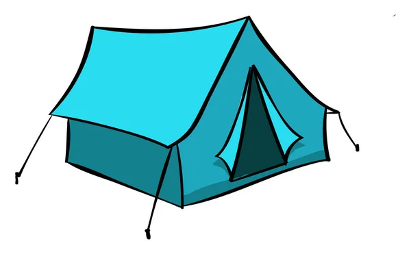 Blaues Zelt, Illustration, Vektor auf weißem Hintergrund. — Stockvektor