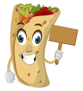 Boş işaret, illüstrasyon, beyaz backgroun vektör ile Burrito