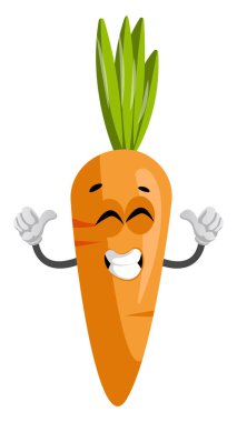 Mutlu havuç, illüstrasyon, beyaz arka plan vektörü.