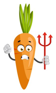 Havuç şeytan mızrak, illüstrasyon, beyaz backgroun vektör ile