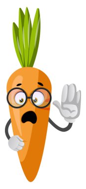 Gözlüklü havuç, illüstrasyon, beyaz arka plan üzerinde vektör.