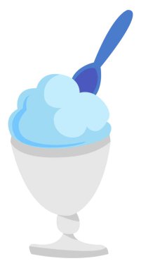 Mavi dondurma, illüstrasyon, beyaz arkaplanda vektör.