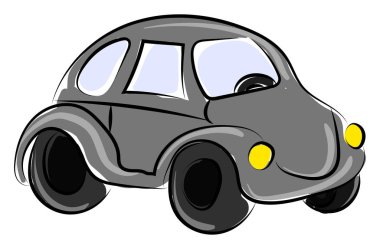 Gri araba, illüstrasyon, beyaz arkaplan vektörü.