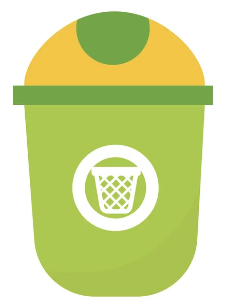 Green bin, illustration, vector on white background. — Stock Vector