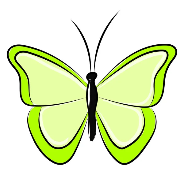 Groene vlinder, illustratie, vector op witte achtergrond. — Stockvector