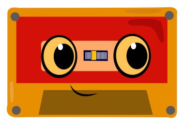 Cassete bant, illüstrasyon, beyaz arka plan üzerinde vektör.