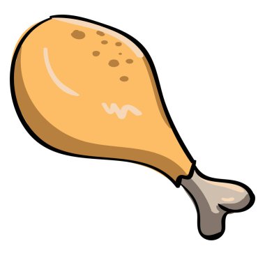 Tavuk bacağı, illüstrasyon, beyaz arka plan vektör.