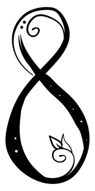 Sayı 8, illüstrasyon, beyaz arka plan üzerinde vektör.