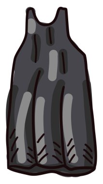 Siyah elbise, illüstrasyon, beyaz arkaplanda vektör.