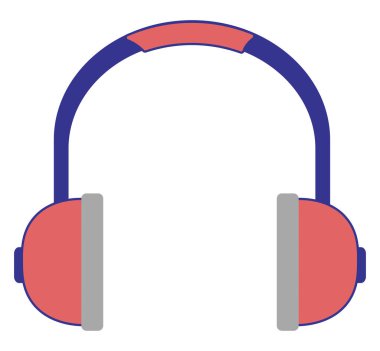 Pembe kulaklıklar, illüstrasyon, beyaz arkaplanda vektör.