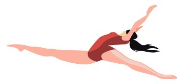 Kadın pratik, illüstrasyon, beyaz arka plan üzerinde vektör.