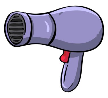 Mor saç kurutucu, illüstrasyon, beyaz arka plan vektör.