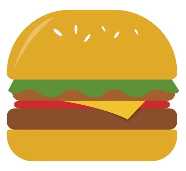 Burger, ilustrace, vektor na bílém pozadí. — Stockový vektor