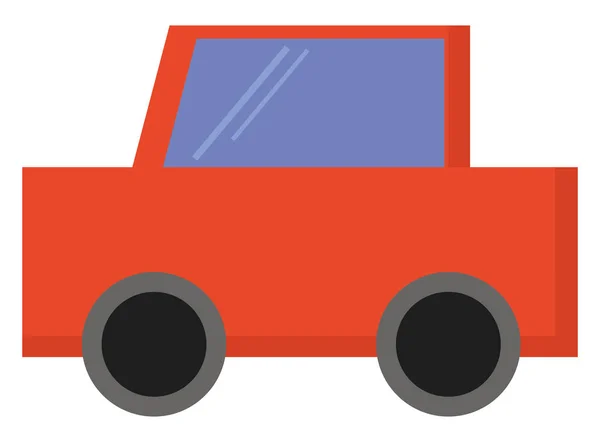 Rode auto, illustratie, vector op witte achtergrond. — Stockvector