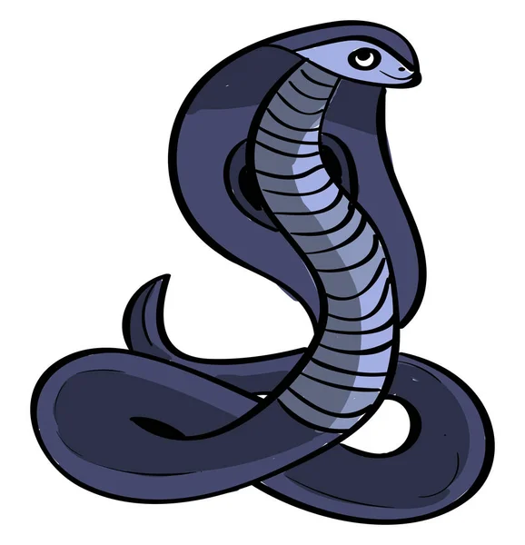 Purple cobra, illustration, vector on white background. — Stock Vector
