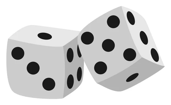 Dice, illustration, vector on white background. — Stock Vector