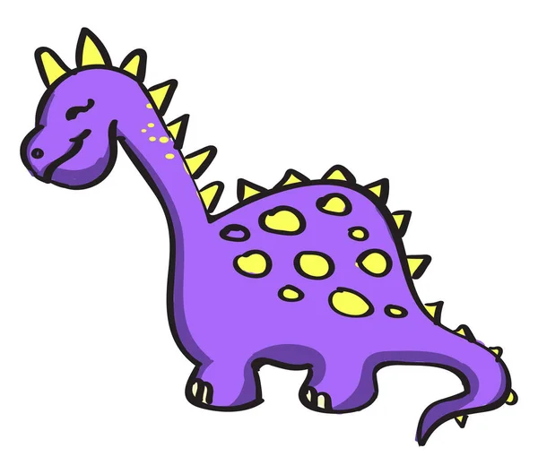 Fialový dinosaurus, ilustrace, vektor na bílém pozadí. — Stockový vektor