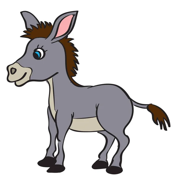 Burro pequeño, ilustración, vector sobre fondo blanco . — Vector de stock