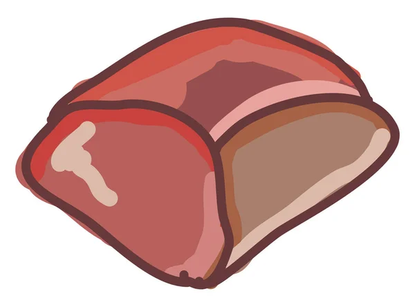 Round meat, illustration, vector on white background. — Stock Vector