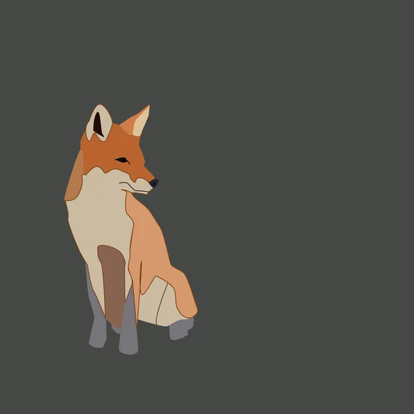 Big fox, illustration, vector on white background. — Stock Vector
