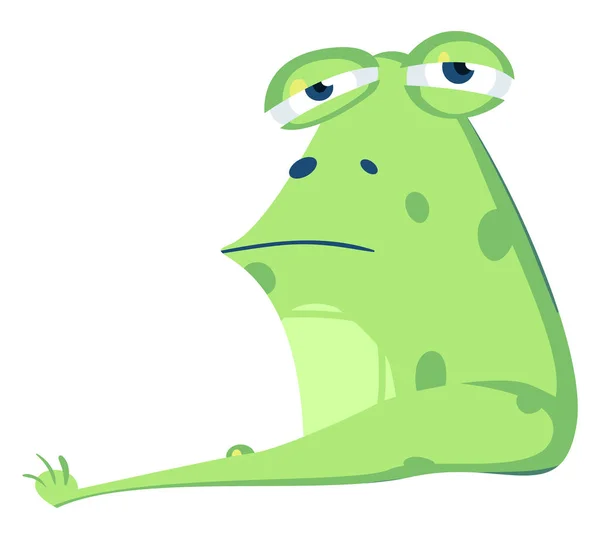Sad frog, illustration, vector on white background. — Stock Vector