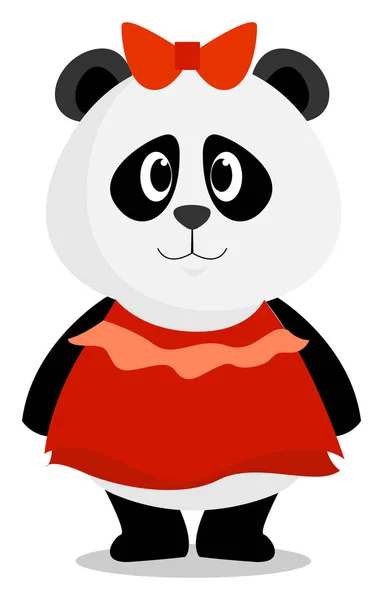 Mädchen Panda, Illustration, Vektor auf weißem Hintergrund. — Stockvektor