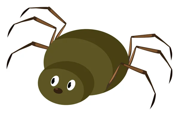 Araña verde, ilustración, vector sobre fondo blanco . — Vector de stock