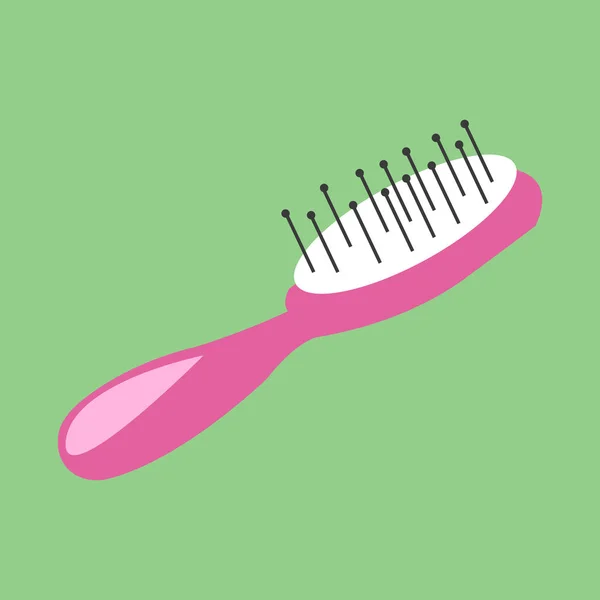 Pink comb, illustration, vector on white background. — Stock Vector