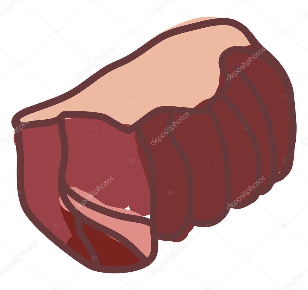 Red meat, illustration, vector on white background.