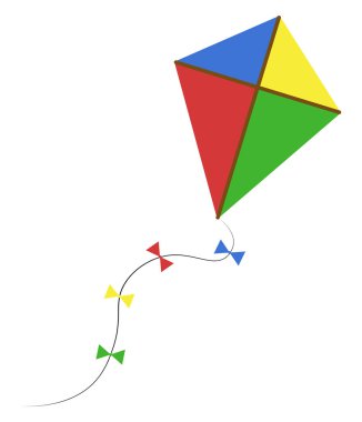 Uçurtma, illüstrasyon, beyaz zemin üzerindeki vektör.