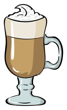 Latte, illüstrasyon, beyaz arka plan üzerinde vektör.