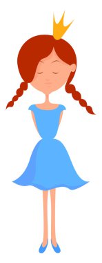 Küçük kız, illüstrasyon, beyaz arka plan vektör.