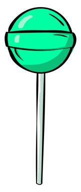 Yeşil lolipop, illüstrasyon, beyaz arkaplanda vektör.