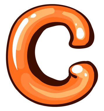 C harfi, illüstrasyon, beyaz arkaplan üzerindeki vektör.