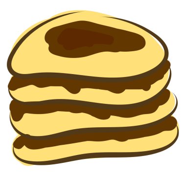 Çikolatalı gözleme, illüstrasyon, beyaz arka plan vektör.