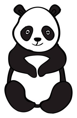 Şişman panda, illüstrasyon, beyaz arkaplan vektörü.