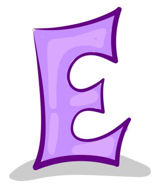 E harfi, illüstrasyon, beyaz arka plan üzerinde vektör.