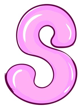 Beyaz arka planda S harfi, illüstrasyon, vektör.