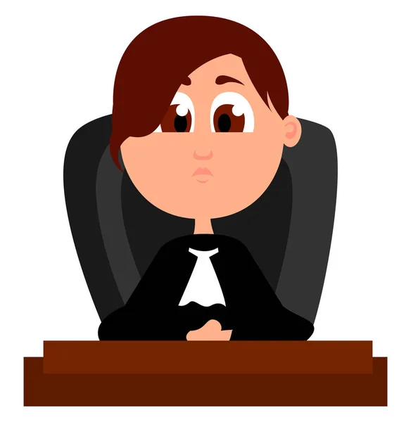 Donna giudice, illustrazione, vettore su sfondo bianco . — Vettoriale Stock