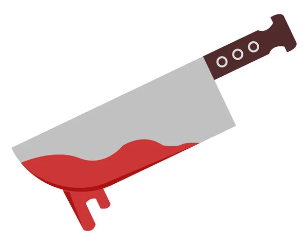 Blutiges Messer, Illustration, Vektor auf weißem Hintergrund. — Stockvektor