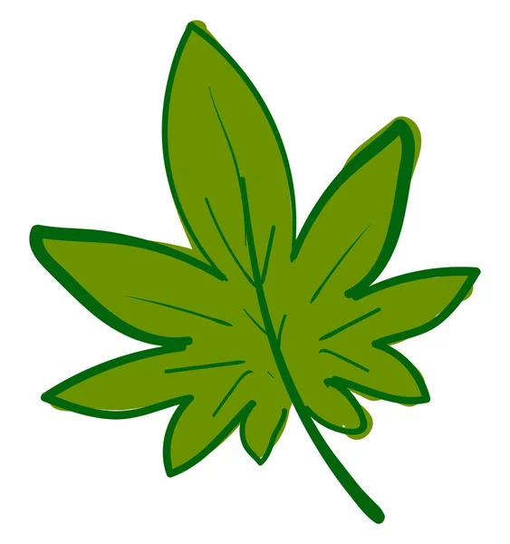 Marijuana leaf, illustration, vector on white background. — Stock Vector