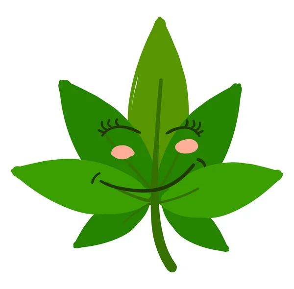 Happy marijuana, illustration, vektor på vit bakgrund. — Stock vektor