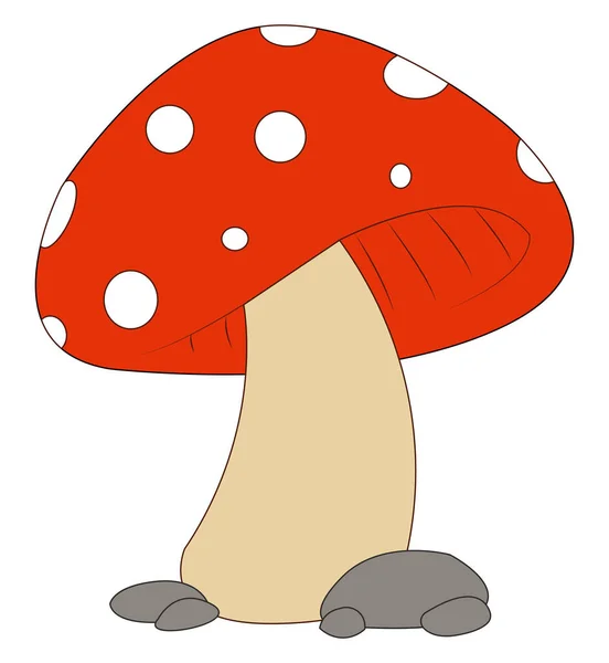 Pilz im Wald, Illustration, Vektor auf weißem Hintergrund. — Stockvektor