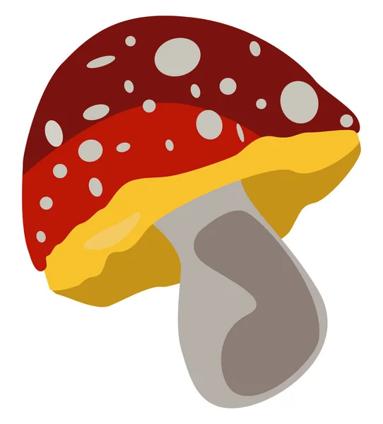 빨간 버섯, 그림, 흰색 배경 위의 벡터. — 스톡 벡터