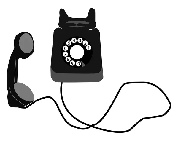 Vieux téléphone, illustration, vecteur sur fond blanc. — Image vectorielle