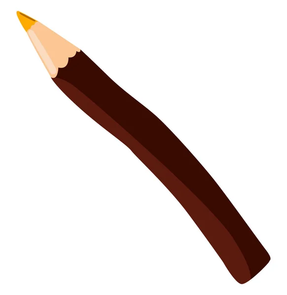 Crayon brun, illustration, vecteur sur fond blanc . — Image vectorielle