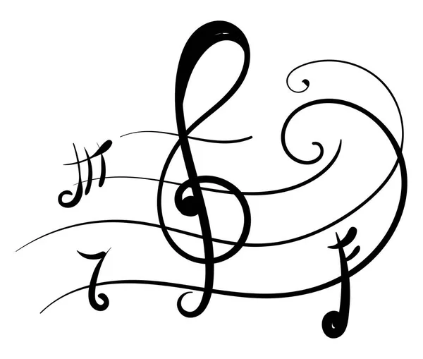 Music notes, illustration, vector on white background. — Stock Vector